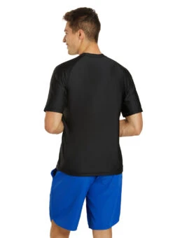 Sporti Men's S/S UPF 50+ Relax Fit II Swim Shirt -Swimming Equipment Shop 8641987346600 black 3a