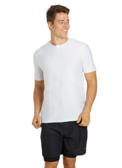 Sporti Men's S/S UPF 50+ Relax Fit II Swim Shirt -Swimming Equipment Shop 8641987346600 white 1a