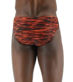 TYR Men's Fizzy Racer Brief Swimsuit 34 TYR Men's Fizzy Racer Brief Swimsuit -Swimming Equipment Shop 8642071232680 blackorange 3a