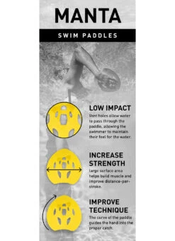 FINIS Manta Swim Paddles -Swimming Equipment Shop 8642126020776 yellow 5a