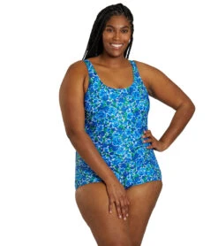 Sporti Plus Size HydroLast Spring Garden Chlorine Resistant Conservative Scoop Back One Piece Swimsuit -Swimming Equipment Shop 8642409136296 springgarden 5a