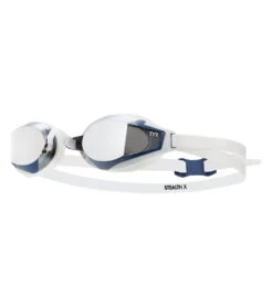 TYR Stealth-X Mirrored Racing Goggle -Swimming Equipment Shop 8642437841064 silverwhitewhite