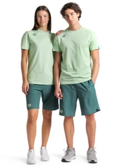 Arena Unisex Team Panel Short Sleeve T-Shirt -Swimming Equipment Shop 8642710143144 lightgreen 3a