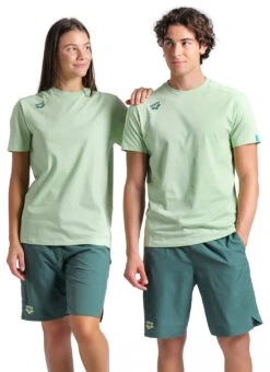 Arena Unisex Team Panel Short Sleeve T-Shirt -Swimming Equipment Shop 8642710143144 lightgreen 8a