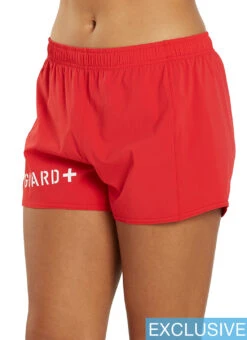JOLYN Women's Janie Lifeguard Logo Run Short -Swimming Equipment Shop 8645523898536 red 5a