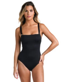 La Blanca Women's La Blanca Luxe Square Neck One Piece Swimsuit 10 La Blanca Women's La Blanca Luxe Square Neck One Piece Swimsuit -Swimming Equipment Shop 8646148260008 black