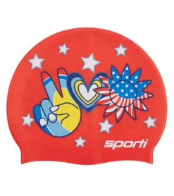 Sporti X Alex & Gretchen Walsh Peace Love & Swimming Silicone Swim Cap -Swimming Equipment Shop 8646283952296 peaceloveswimming 4a