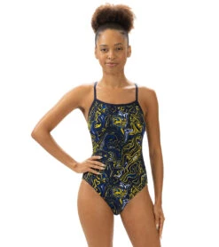 Dolfin Women's Reliance Forcefield V-Back One Piece Swimsuit 32 Dolfin Women's Reliance Forcefield V-Back One Piece Swimsuit -Swimming Equipment Shop 8646309609640 forcefieldnavygold