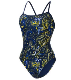 Dolfin Women's Reliance Forcefield V-Back One Piece Swimsuit 25 Dolfin Women's Reliance Forcefield V-Back One Piece Swimsuit -Swimming Equipment Shop 8646309609640 forcefieldnavygold 4a