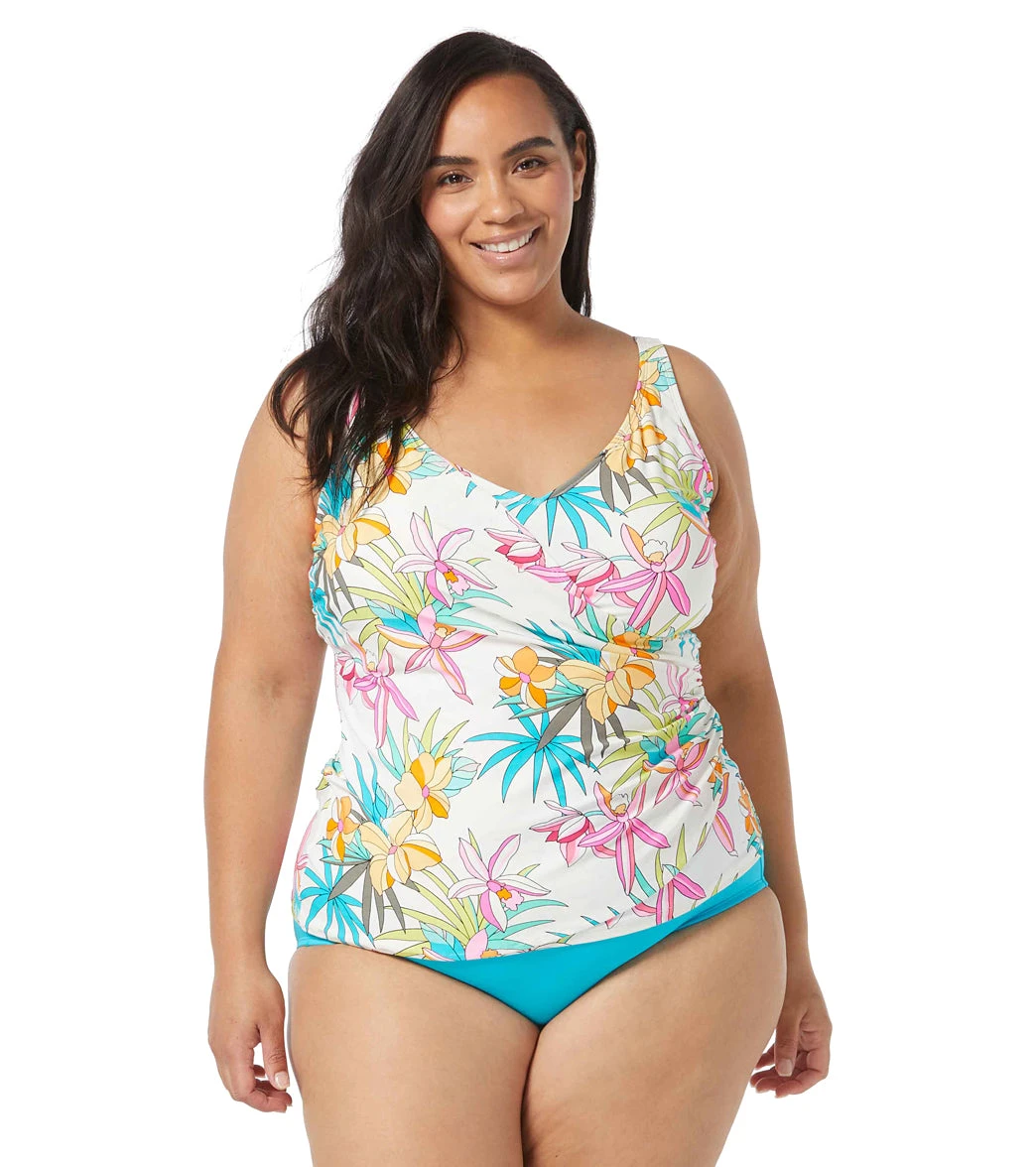 Beach House Women's Plus Size Tropic Bloom Floral Jane Ruffle Tankini Top 3 Beach House Women's Plus Size Tropic Bloom Floral Jane Ruffle Tankini Top