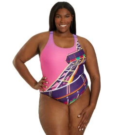 Sporti Paris Sunset Wide Strap One Piece Swimsuit (22-44) -Swimming Equipment Shop 8646829277352 sunset 9a