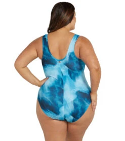 Artesands Woman's Plus Size Natare Celer Fuseli Chlorine Resistant One Piece Swimsuit -Swimming Equipment Shop 8646950420648 blue 3a