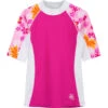 Tuga Girls' Tropical Punch Seaside Short Sleeve Rash Guard (Toddler, Little Kid, Big Kid) -Swimming Equipment Shop 8647549780136 taffy 1a