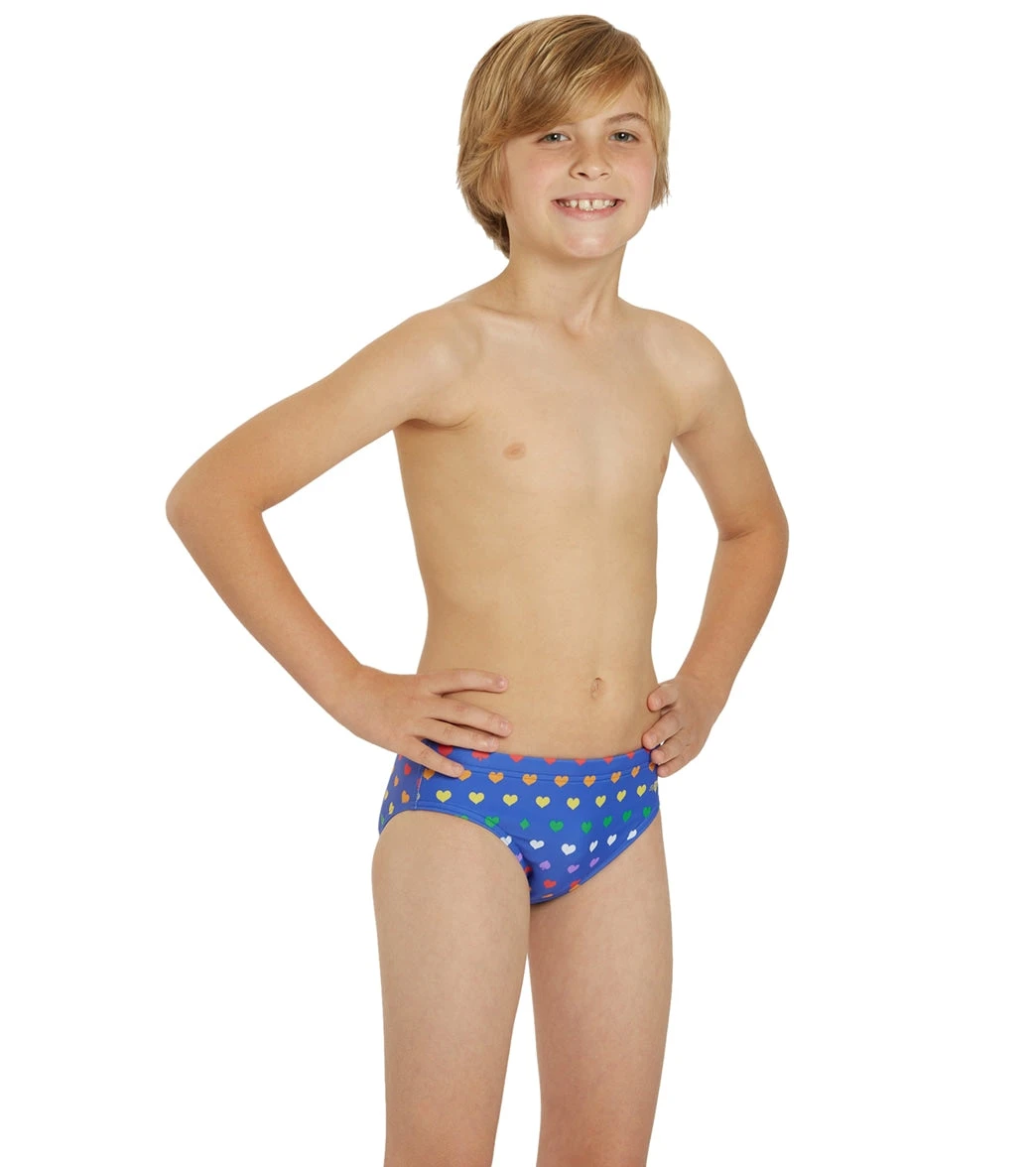Sporti Rainbow Heart Brief Swimsuit Youth (22-28) 5 Sporti Rainbow Heart Brief Swimsuit Youth (22-28) - Image 3
