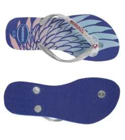 Havaianas Kid's Slim Glitter II Sandal (Toddler, Big Kid) -Swimming Equipment Shop 8647693631656 marineblue 4a
