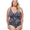 Profile By Gottex Women's Plus Size Pervian Nights V Neck One Piece Swimsuit 1 Profile By Gottex Women's Plus Size Pervian Nights V Neck One Piece Swimsuit -Swimming Equipment Shop 8647923597480 blkwht 1a