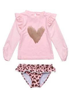 Snapper Rock Girls' Wild Love Long Sleeve Rash Guard Set (Baby, Toddler, Little Kid) 14 Snapper Rock Girls' Wild Love Long Sleeve Rash Guard Set (Baby, Toddler, Little Kid) -Swimming Equipment Shop 8647982612648 pink
