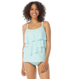 Coco Reef Women's Siren Aura Ruffle Bra Sized Tiered Tankini Top (C/D/DD/E/F Cup)