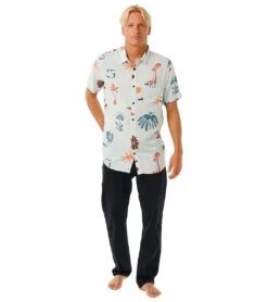Rip Curl Men's Party Pack Short Sleeve Buttom-Up Shirt -Swimming Equipment Shop 8648187248808 mint 4a