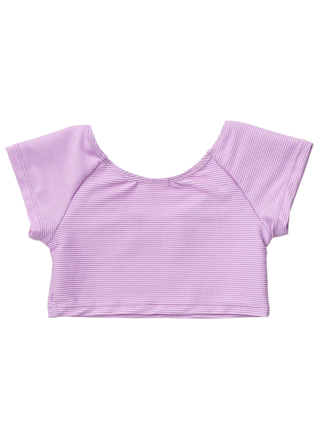 Snapper Rock Girls' Lavender Rib Crop SS Rashguard Top (Toddler, Little Kid, Big Kid) 4 Snapper Rock Girls' Lavender Rib Crop SS Rashguard Top (Toddler, Little Kid, Big Kid) - Image 2