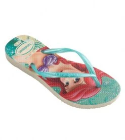 Havaianas Kids' Slim Princess Flip Flop (Toddler, Little Kid) -Swimming Equipment Shop 8648210153640 beigegreen 1a
