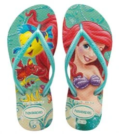 Havaianas Kids' Slim Princess Flip Flop (Toddler, Little Kid) -Swimming Equipment Shop 8648210153640 beigegreen 2a