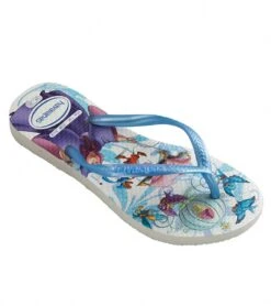 Havaianas Kids' Slim Princess Flip Flop (Toddler, Little Kid) -Swimming Equipment Shop 8648210153640 whitelightblue 1a