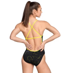 Speedo Women's Emerging Force Crossback One Piece Swimsuit 27 Speedo Women's Emerging Force Crossback One Piece Swimsuit -Swimming Equipment Shop 8648292794536 speedoyellow 2a