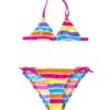 Arena Girls' 6-7 Years Stripes Triangle Bikini Swimsuit Set -Swimming Equipment Shop 8648307212456 whiteroseviolet 1a