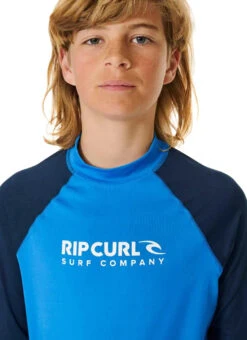 Rip Curl Boys' Shock UPF 50+ Long Sleeve Rashguard (Big Kid) -Swimming Equipment Shop 8648335392936 bluegum 5a
