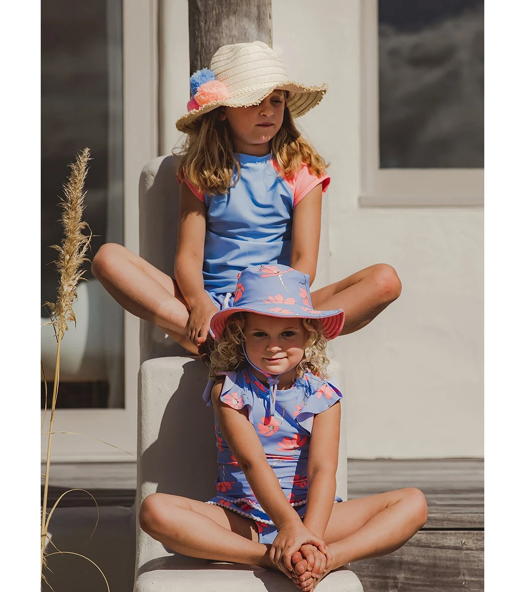 Snapper Rock Girls' Cornflower Peach Sleeve Short Sleeve Rash Guard (Toddler, Little Kid, Big Kid) 6 Snapper Rock Girls' Cornflower Peach Sleeve Short Sleeve Rash Guard (Toddler, Little Kid, Big Kid) - Image 4