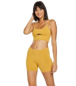 Hard Tail Low Back Cut Out Midi Sports Bra -Swimming Equipment Shop 8648477606056 honeygold 4a