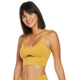 Hard Tail Low Back Cut Out Midi Sports Bra -Swimming Equipment Shop 8648477606056 honeygold 5a