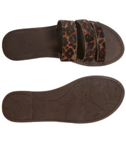 Roxy Women's Wyld Rose II Multi Strap Slide -Swimming Equipment Shop 8648523022504 dkchocolateleopard 4a