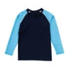Snapper Rock Boys' Navy Aqua Sleeve Sustainable LS Rash Top (Toddler, Little Kid, Big Kid)