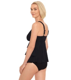 Penbrooke Women's Solid Triple Tier Tankini Top 19 Penbrooke Women's Solid Triple Tier Tankini Top -Swimming Equipment Shop 8648762392744 black 2a