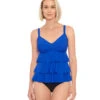 Penbrooke Women's Solid Triple Tier Tankini Top 2 Penbrooke Women's Solid Triple Tier Tankini Top -Swimming Equipment Shop 8648762392744 royalblue 1a