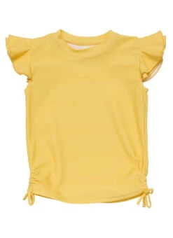 Snapper Rock Girls' Marigold Flutter Sleeve Rashguard (Toddler, Little Kid, Big Kid) -Swimming Equipment Shop 8648784412840 yellow