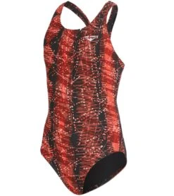 The Finals Girls' Edge Wave Back One Piece Swimsuit 26 The Finals Girls' Edge Wave Back One Piece Swimsuit -Swimming Equipment Shop 8648893202600 red