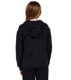 Volcom Girls' Lil Zip Fleece Hoodie (Big Kid) -Swimming Equipment Shop 8648928821416 black 2a