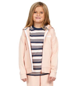 Volcom Girls' Lil Zip Fleece Hoodie (Big Kid) -Swimming Equipment Shop 8648928821416 hazeypink 3a