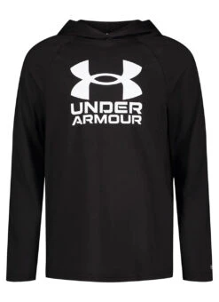 Under Armour Boys' UA Hooded Long Sleeve UPF Shirt (Little Kid) 14 Under Armour Boys' UA Hooded Long Sleeve UPF Shirt (Little Kid) -Swimming Equipment Shop 8648947073192 black