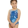 Sporti X Alex & Gretchen Walsh Indigo Patchwork Thin Strap One Piece Swimsuit Youth (22-28) -Swimming Equipment Shop 8648997109928 indigopatchwork 1a