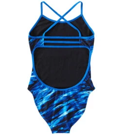TYR Girls' Vitric Trinityfit One Piece Swimsuit -Swimming Equipment Shop 8649223766184 blue 2a