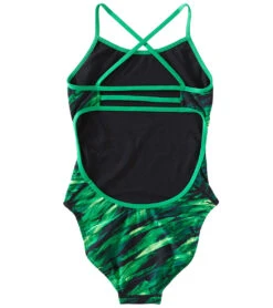 TYR Girls' Vitric Trinityfit One Piece Swimsuit -Swimming Equipment Shop 8649223766184 green 2a