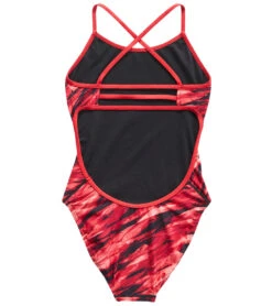 TYR Girls' Vitric Trinityfit One Piece Swimsuit -Swimming Equipment Shop 8649223766184 red 2a