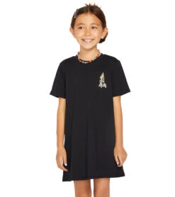 Volcom Girls' Truly Stokin Dress (Little Kid, Big Kid) -Swimming Equipment Shop 8649252208808 black 4a