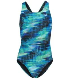 TYR Girls' Surge Maxfit One Piece Swimsuit 33 TYR Girls' Surge Maxfit One Piece Swimsuit -Swimming Equipment Shop 8649280323752 bluegreen
