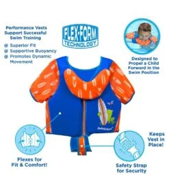 Aqua Leisure Kids' Deluxe Swim Trainer Vest With Collar 25 Aqua Leisure Kids' Deluxe Swim Trainer Vest With Collar -Swimming Equipment Shop 8650054041768 blueorange 4a