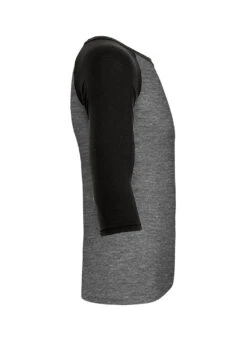 Bella + Canvas Unisex 3/4-Sleeve Baseball T-Shirt -Swimming Equipment Shop 8650165944488 greycharcoalblacktriblend 2a